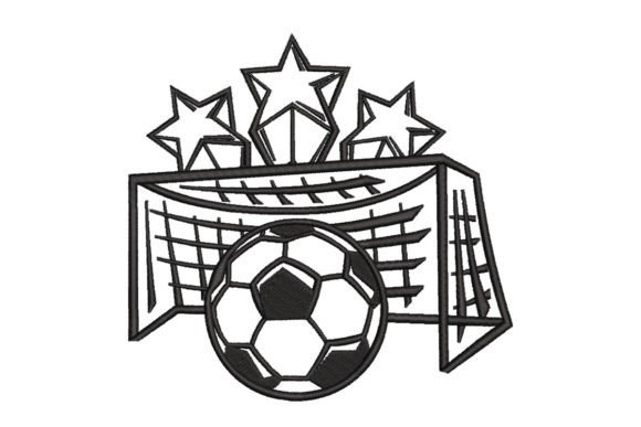 Castle Soccer Ball Embroidery Design