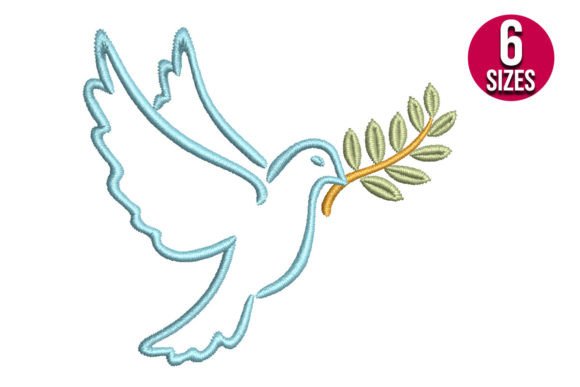 Dove with Olive Branch Embroidery