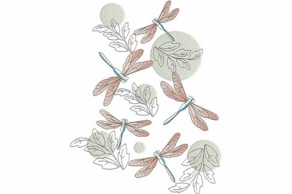 Dragonflies Embroidery Design