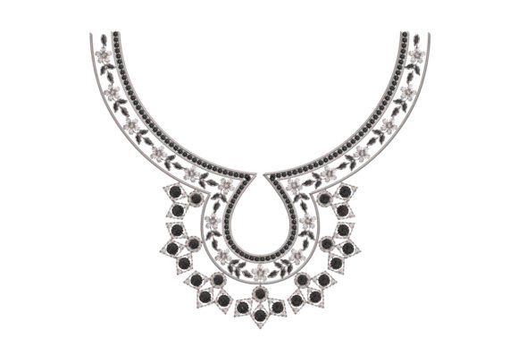 Stylish Neckline Embroidery Design